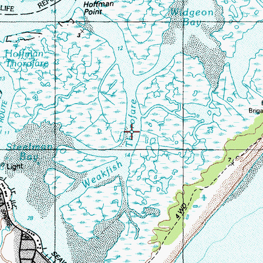 Topographic Map of Weakfish Thorofare, NJ