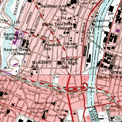 Topographic Map of Gladys Hillman-Jones Middle School, NJ
