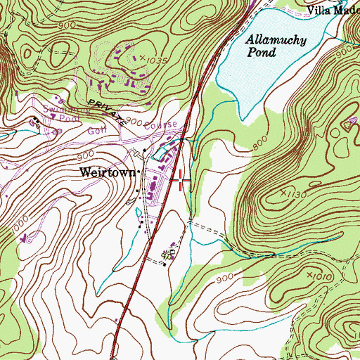Topographic Map of Weirtown, NJ