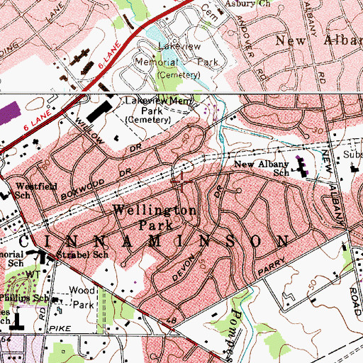 Topographic Map of Wellington Park, NJ