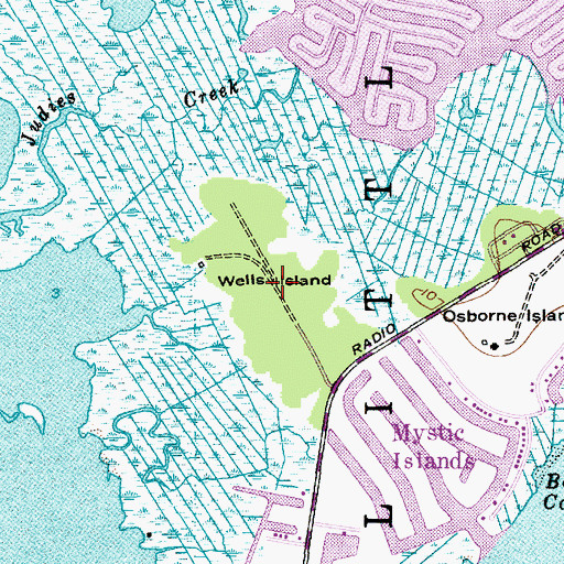 Topographic Map of Wells Island, NJ