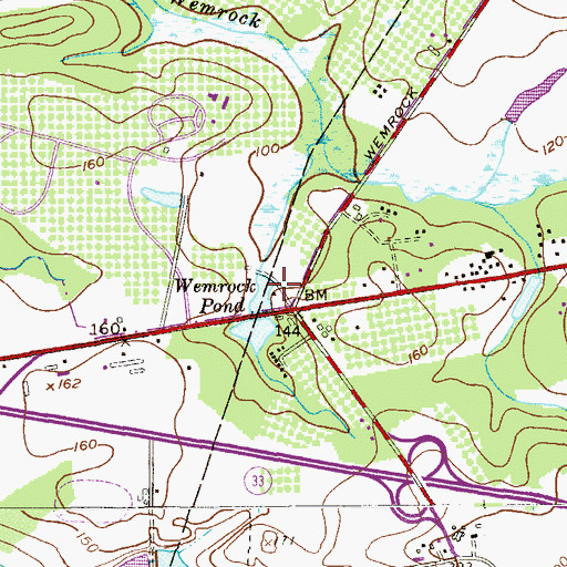 Topographic Map of Wemrock Pond, NJ