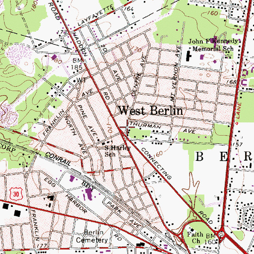 Topographic Map of West Berlin, NJ