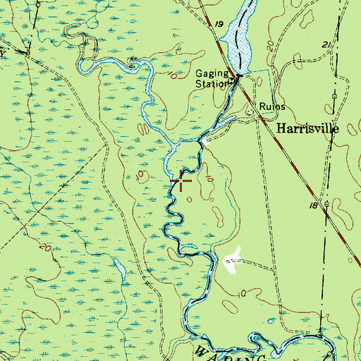 Topographic Map of West Branch Wading River, NJ