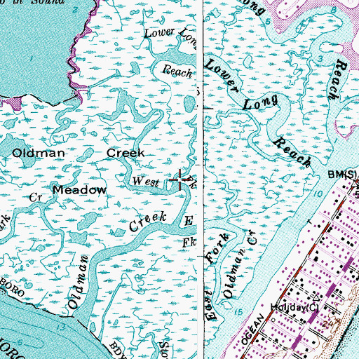 Topographic Map of West Fork Oldman Creek, NJ