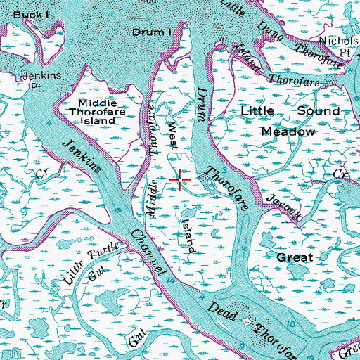 Topographic Map of West Island, NJ