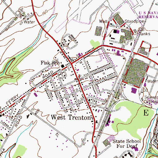 Topographic Map of West Trenton, NJ