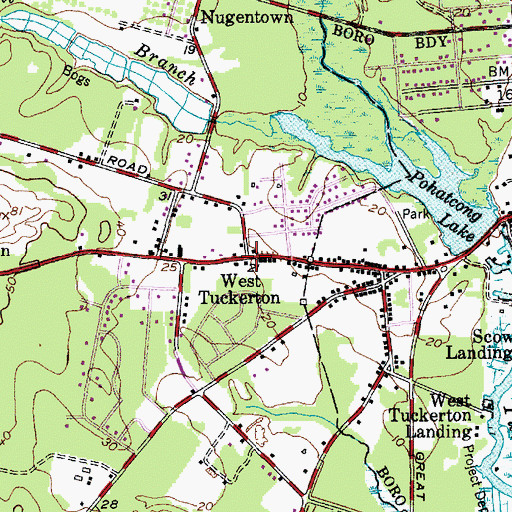 Topographic Map of West Tuckerton, NJ