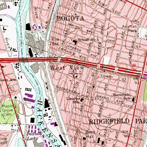 Topographic Map of West View, NJ