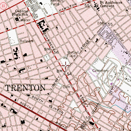 Topographic Map of Wetzel Field, NJ