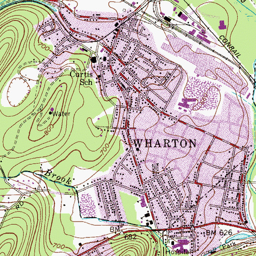 Topographic Map of Wharton, NJ