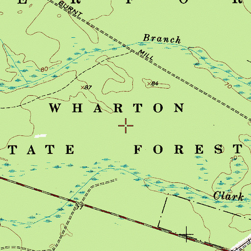 Topographic Map of Wharton State Forest, NJ
