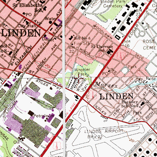 Topographic Map of Wheeler Park, NJ