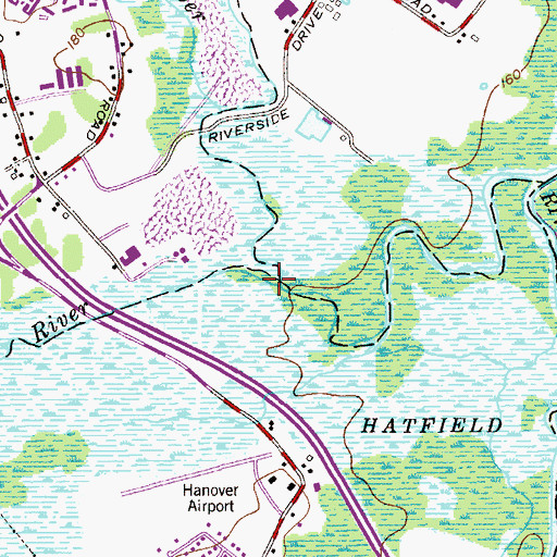 Topographic Map of Whippany River, NJ
