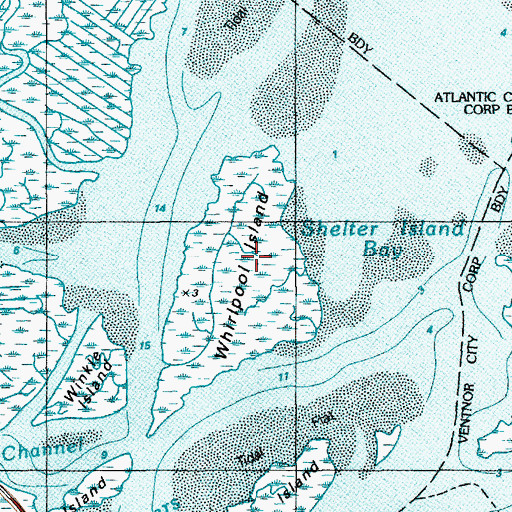 Topographic Map of Whirlpool Island, NJ