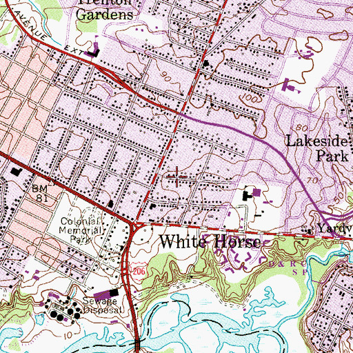 Topographic Map of White Horse, NJ
