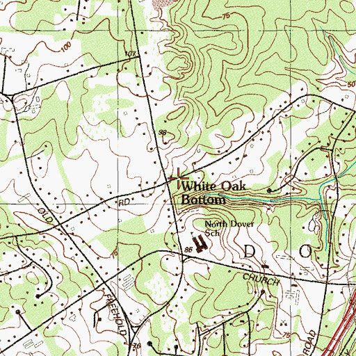Topographic Map of White Oak Bottom, NJ