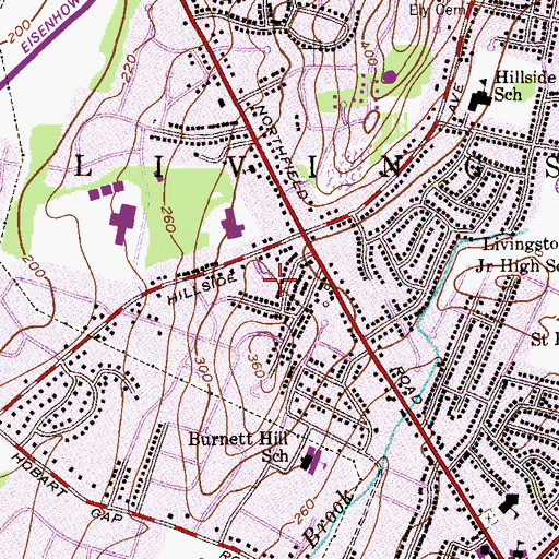 Topographic Map of White Oak Ridge Church, NJ