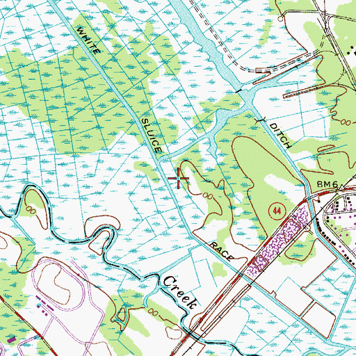 Topographic Map of White Sluice Race, NJ