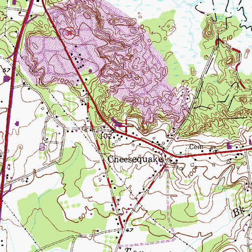Topographic Map of Whited Brown School, NJ