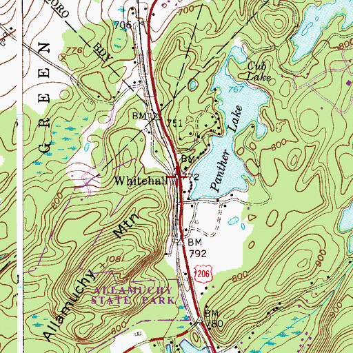 Topographic Map of Whitehall, NJ