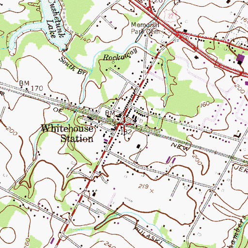 Topographic Map of Whitehouse Station, NJ