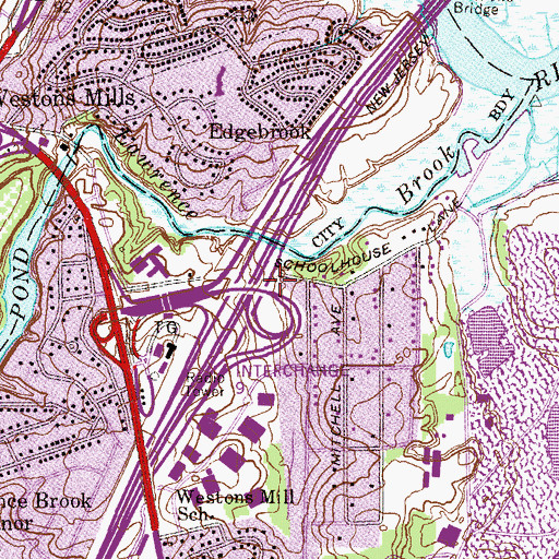 Topographic Map of Whitney Pond, NJ