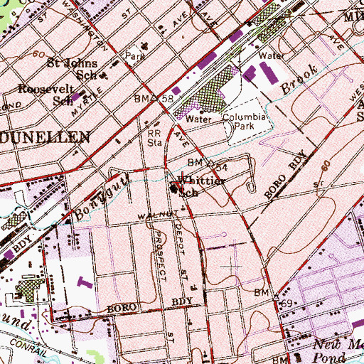 Topographic Map of Whittier School, NJ