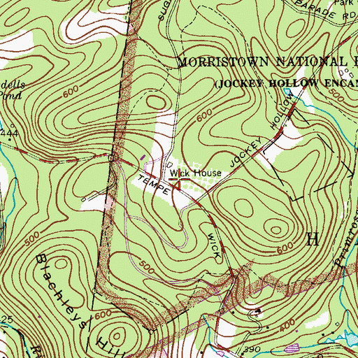 Topographic Map of Wick House, NJ