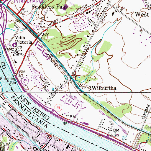 Topographic Map of Wilburtha, NJ