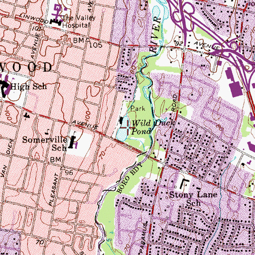 Topographic Map of Wild Duck Pond, NJ