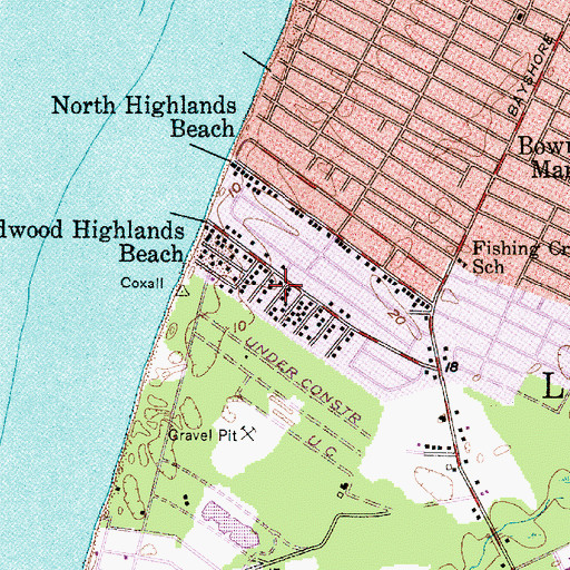 Topographic Map of Wildwood Highlands Beach, NJ