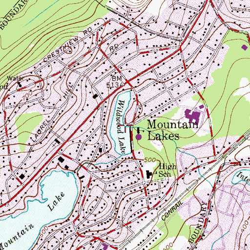 Topographic Map of Wildwood Lake, NJ