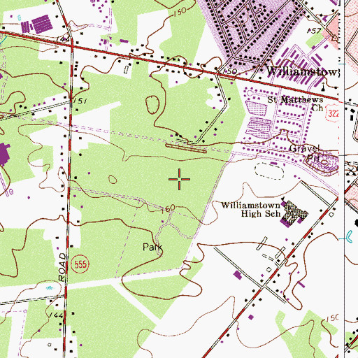 Topographic Map of Williamstown High School, NJ