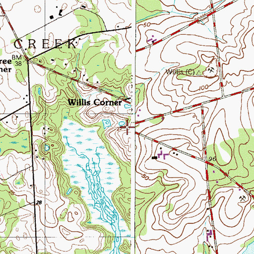 Topographic Map of Willis Corner, NJ