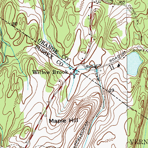 Topographic Map of Willow Brook, NJ
