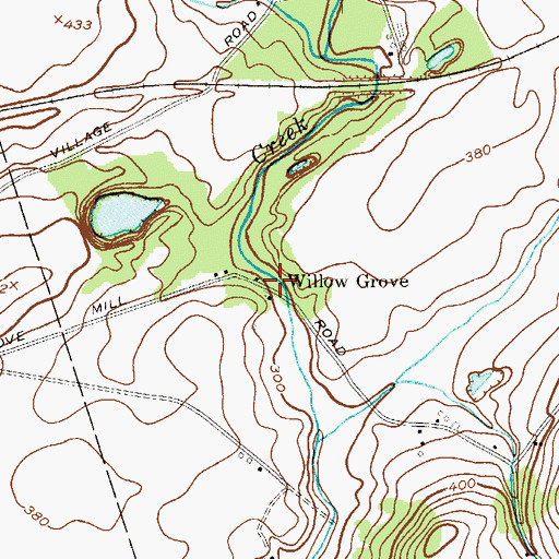 Topographic Map of Willow Grove, NJ