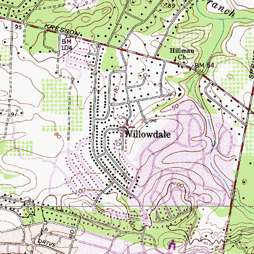 Topographic Map of Willowdale, NJ