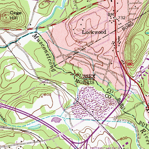 Topographic Map of Wills Brook, NJ