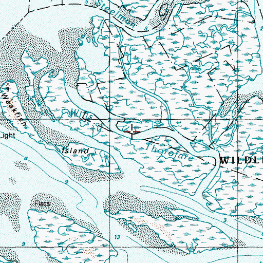 Topographic Map of Wills Thorofare, NJ