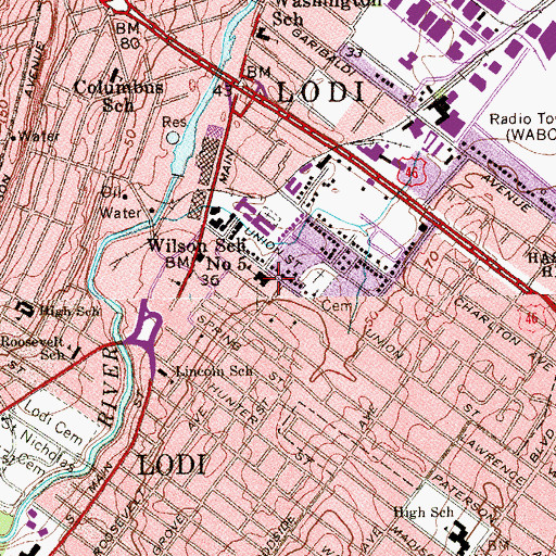 Topographic Map of Wilson School Number 5, NJ