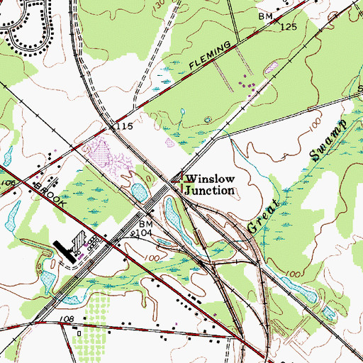 Topographic Map of Winslow Junction, NJ
