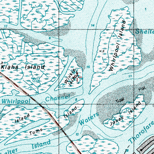 Topographic Map of Winkle Island, NJ