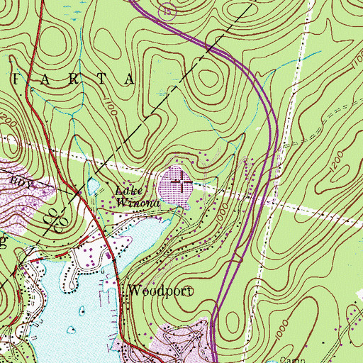 Topographic Map of Lake Winona, NJ