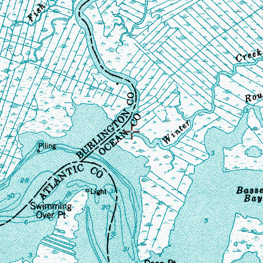 Topographic Map of Winter Creek, NJ