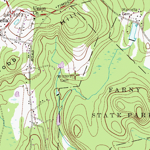 Topographic Map of Winters Cemetery, NJ