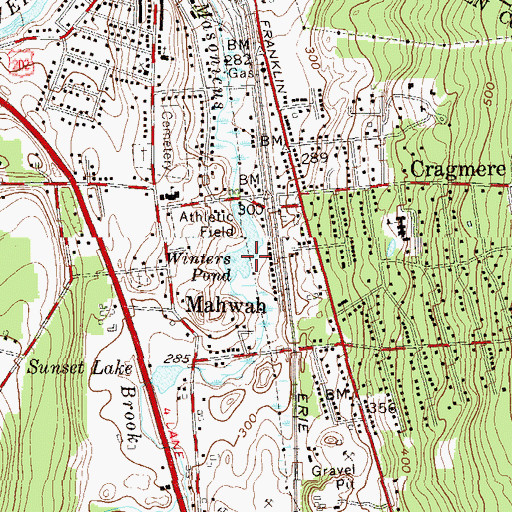 Topographic Map of Winters Pond, NJ