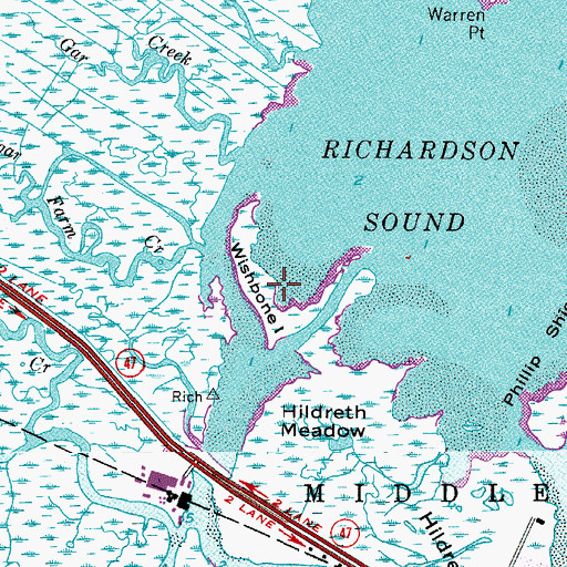 Topographic Map of Wishbone Island, NJ
