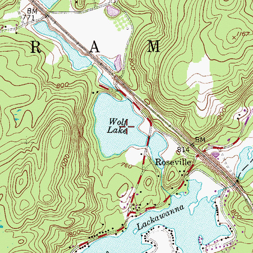 Topographic Map of Wolf Lake, NJ