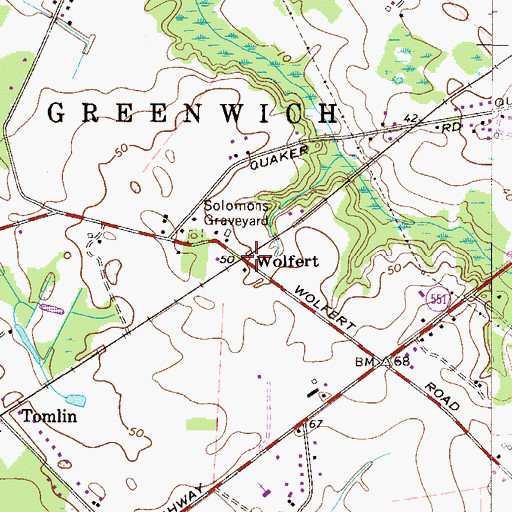 Topographic Map of Wolfert, NJ